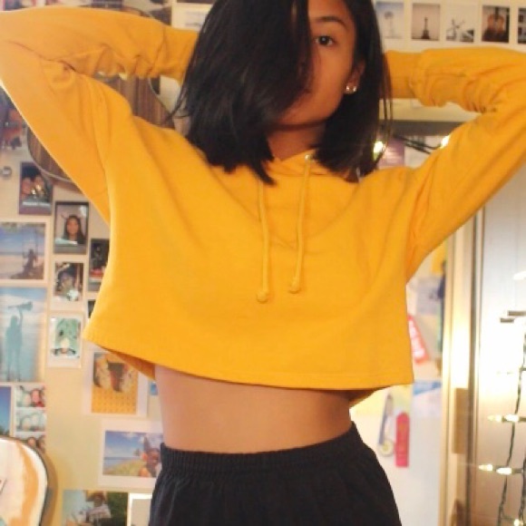 Yellow Cropped Sweatshirt - Picture 2 of 4